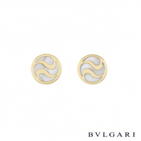 Bvlgari Yellow Gold and Mother of Pearl Optical Earrings